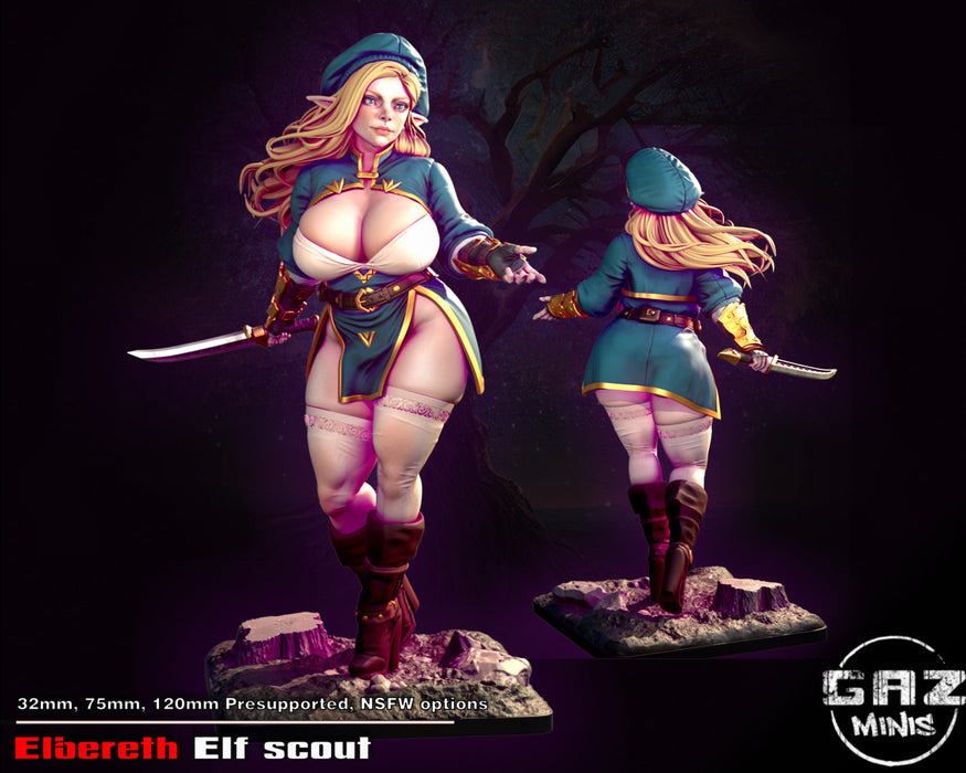 Elbereth the Elven Scout (75mm) | Pin-up | Fantasy Miniature | Gaz Minis