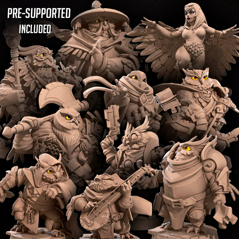 Owlfolk Miniatures (Full Set) | Fantasy Miniature | Bite the Bullet
