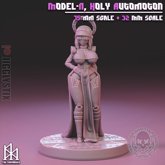 Model-N the Holy Automoton | Pin-Up Statue Fan Art Miniature Unpainted | Jigglystix