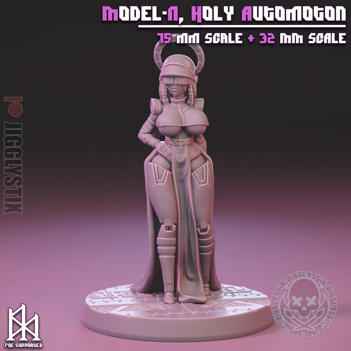 Model-N the Holy Automoton (75mm) | Pin-Up Statue Fan Art Miniature Unpainted | Jigglystix