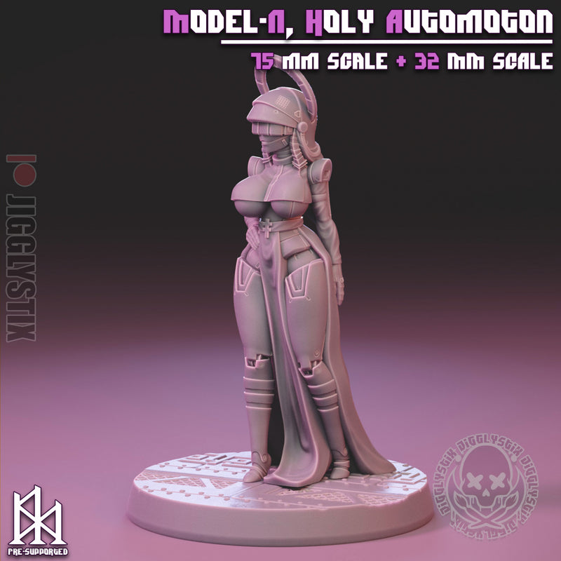 Model-N the Holy Automoton | Pin-Up Statue Fan Art Miniature Unpainted | Jigglystix