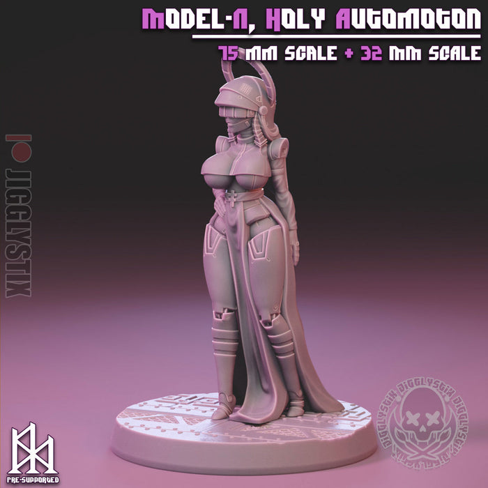 Model-N the Holy Automoton (75mm) | Pin-Up Statue Fan Art Miniature Unpainted | Jigglystix