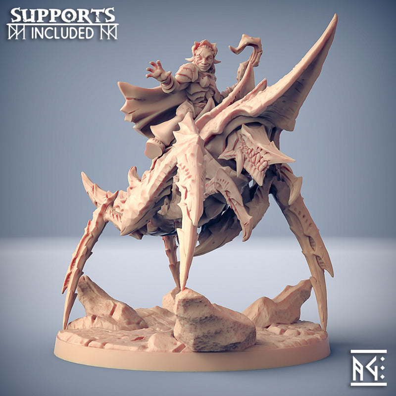 Nanaari the Wise on Battle-Prawn | Scourgeland Survivors | Fantasy D&D Miniature | Artisan Guild
