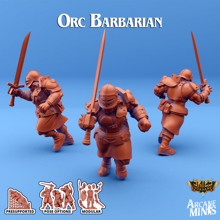 Orc Barbarian D | Skies of Sordane | Fantasy Miniature | Arcane Minis