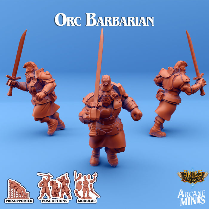 Orc Barbarian F | Skies of Sordane | Fantasy Miniature | Arcane Minis