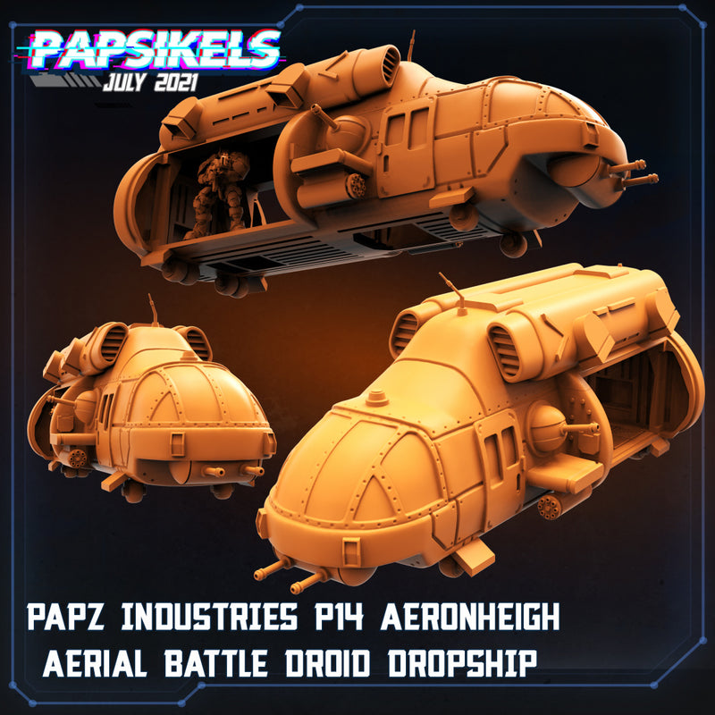Battle Droid Dropship Miniatures | Cyberpunk | Sci-Fi Miniature | Papsikels