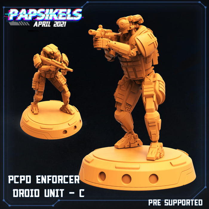 PSPD Enforcer Droid C | Cyberpunk | Sci-Fi Miniature | Papsikels