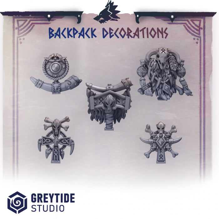 5x Space Warrior Backpacks Decorations | Primal Hounds | Grey Tide Studio | Sci-Fi Grimdark Custom Bitz Wargaming Miniatures 28mm 32mm