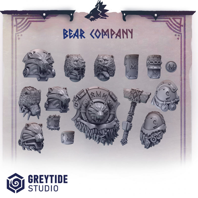 Bear Company Conversion Kit Primal Hounds Conversion Bits For 28mm 32mm Sci-fi Space Knights