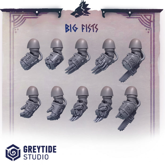 10x Pairs Space Warrior Fists (Pack B) | Primal Hounds | Grey Tide Studio | Sci-Fi Grimdark Custom Bitz Wargaming Miniatures 28mm 32mm