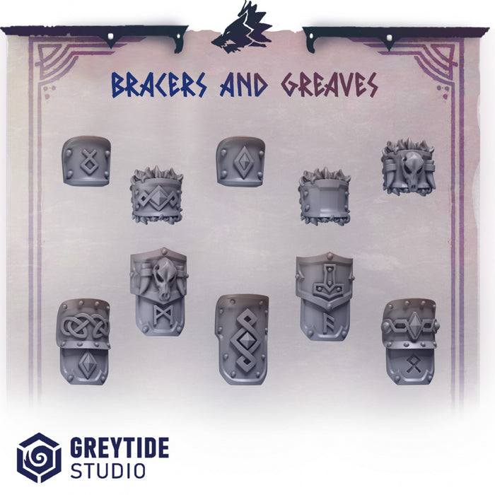 Space Warrior Bracers & Greaves | Primal Hounds | Grey Tide Studio | Sci-Fi Grimdark Custom Bitz Wargaming Miniatures 28mm 32mm