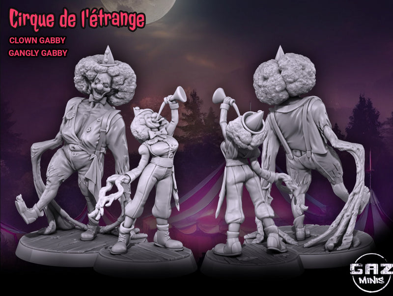 Clown & Gangly Gabby | Cirque De Letrange | Fantasy Miniature | Gaz Minis