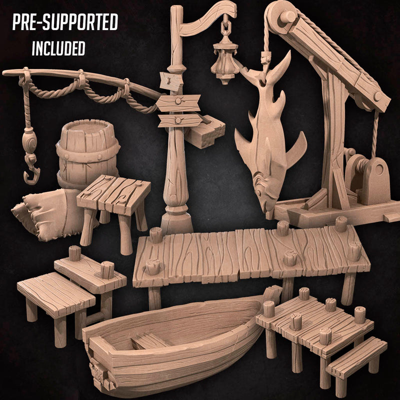 Port Scenery | Bullet Town Fishing Village | Bite the Bullet