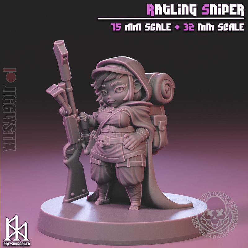 Ratling Sniper | Pin-Up Statue Fan Art Miniature Unpainted | Jigglystix