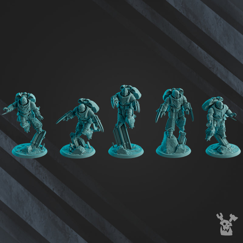 Space Warrior Assault Brothers | Scylla Legion | DakkaDakka | Sci-Fi Grimdark Wargaming Miniature 28mm 32mm
