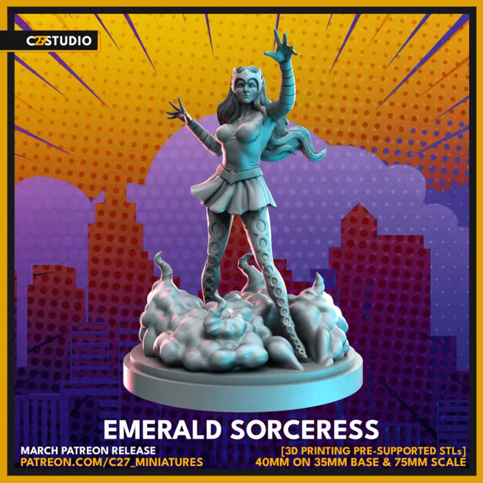 Emerald Sorceress | Heroes | Sci-Fi Miniature | C27 Studio