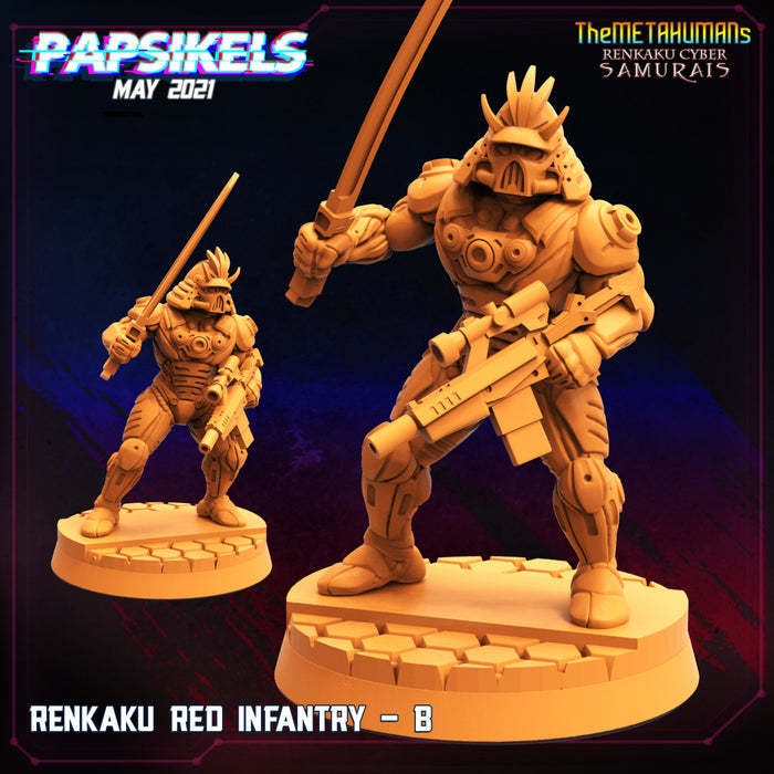Renkaku Red Infantry B | Cyberpunk | Sci-Fi Miniature | Papsikels