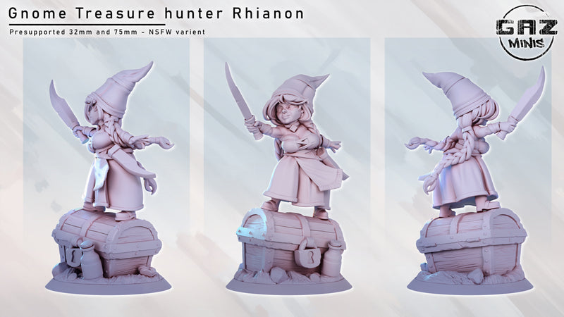 Gnome Treasure Hunter Rhianon | Fantasy Pin-Up | Fantasy Miniature | Gaz Minis