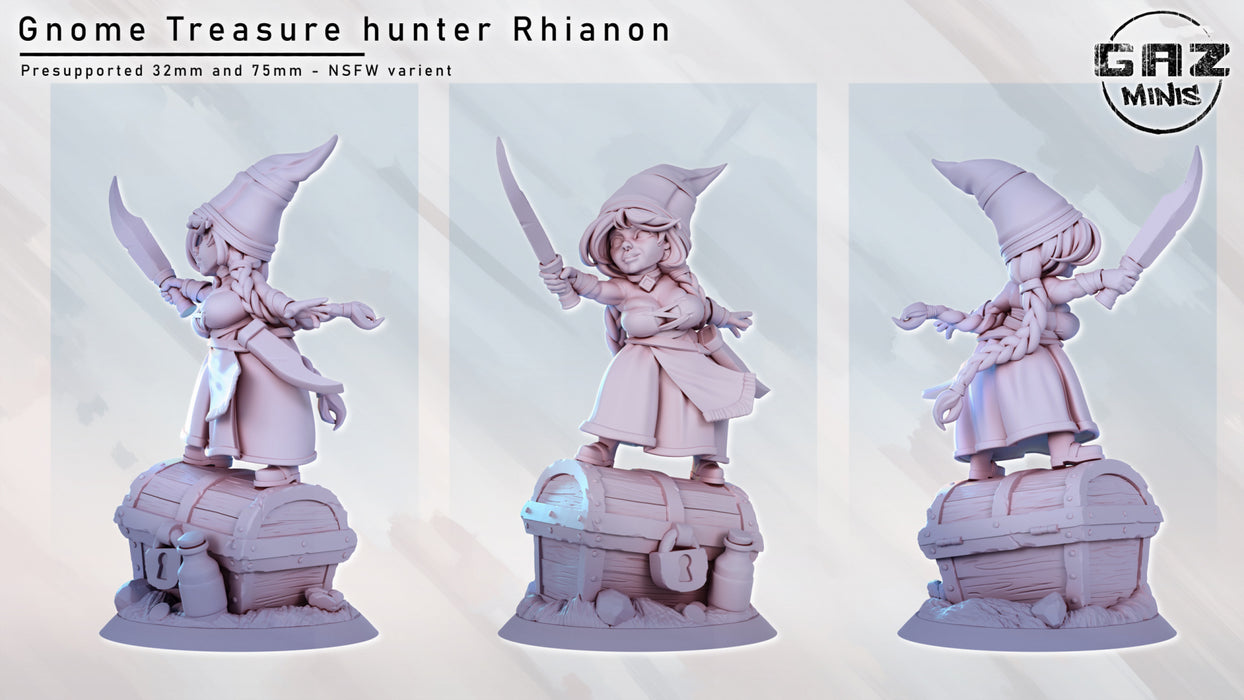 Gnome Treasure Hunter Rhianon | Pin-up | Fantasy Miniature | Gaz Minis