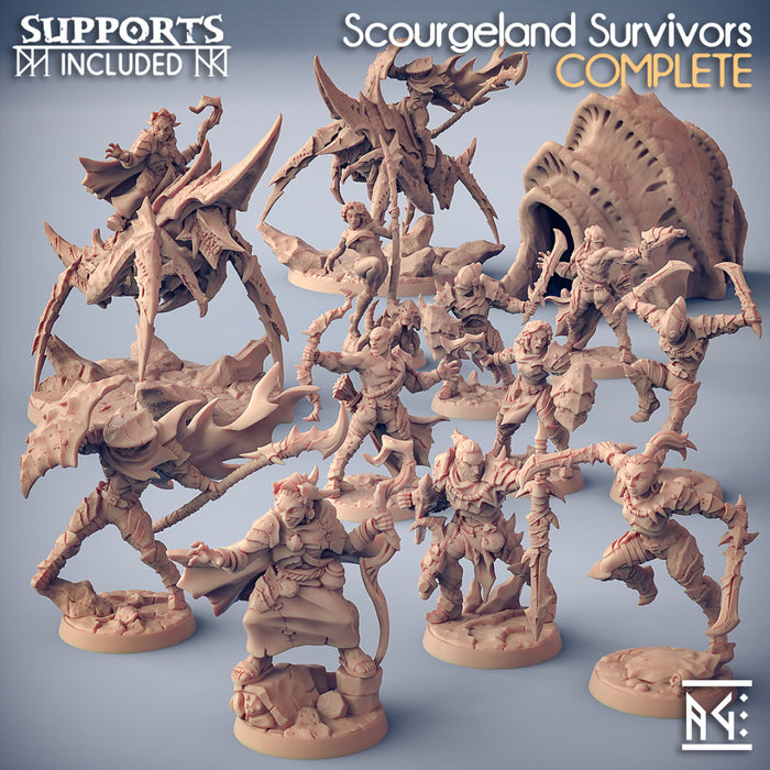 Scourgeland Survivor Miniatures (Full Set) | Fantasy D&D Miniature | Artisan Guild