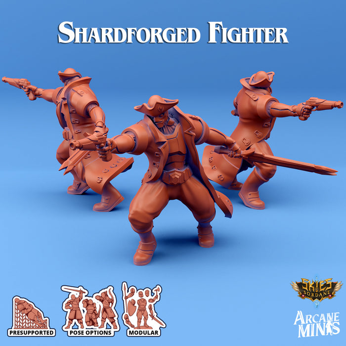 Shardforged Fighter D | Skies of Sordane | Fantasy Miniature | Arcane Minis