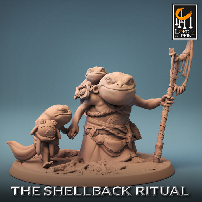 ShellBack Croaker Family | The Shellback Ritual | Fantasy Miniature | Rescale Miniatures