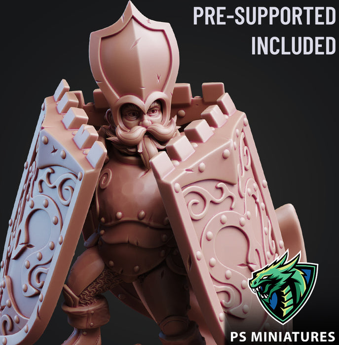 Gerblin Shield Gnome Warrior | Heroes | Fantasy Miniature | PS Miniatures