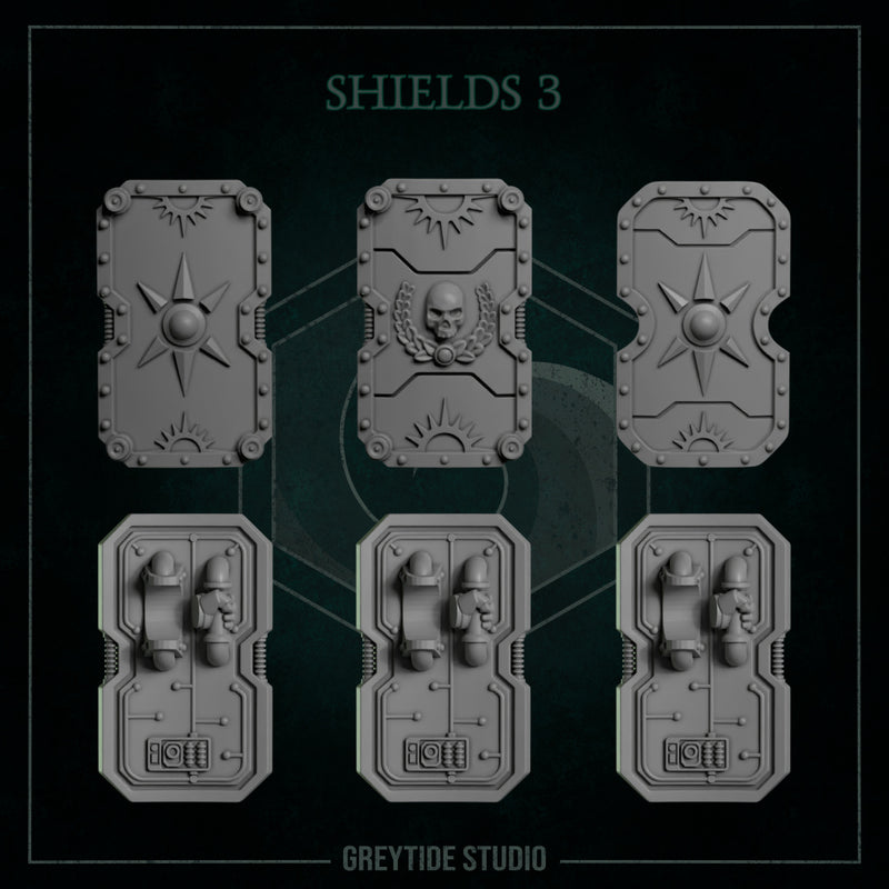 Shields Pack 3 | Eternal Pilgrims | Conversion Bits For 28mm 32mm Sci-fi Marines