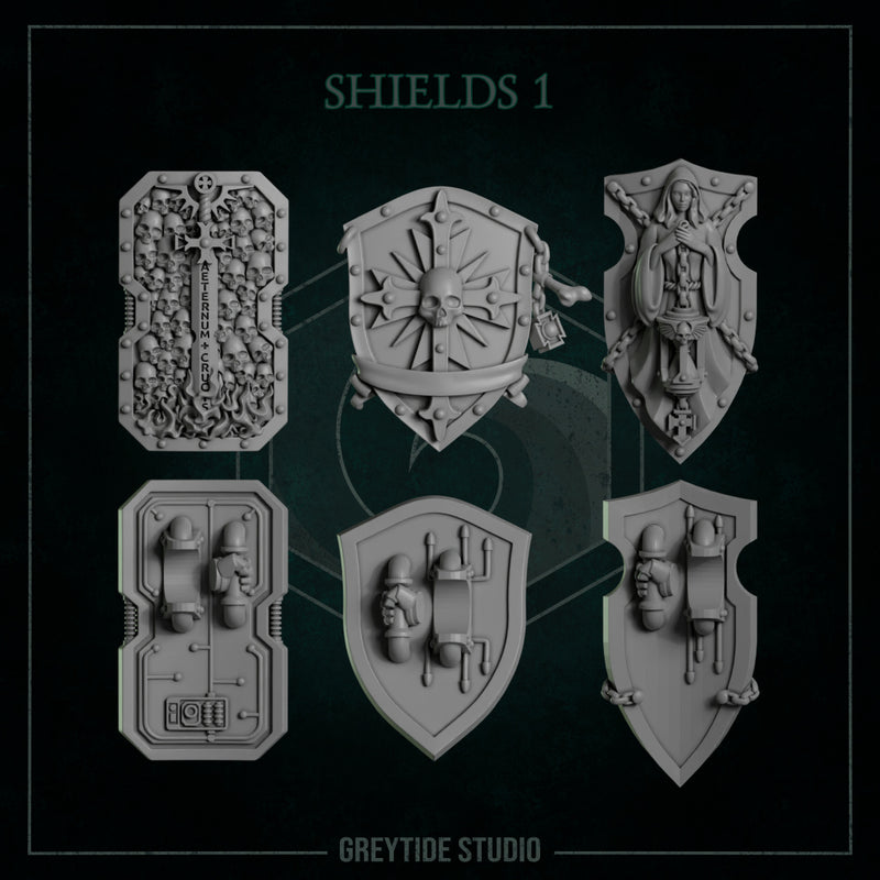 Shields Pack 1 | Eternal Pilgrims | Conversion Bits For 28mm 32mm Sci-fi Marines