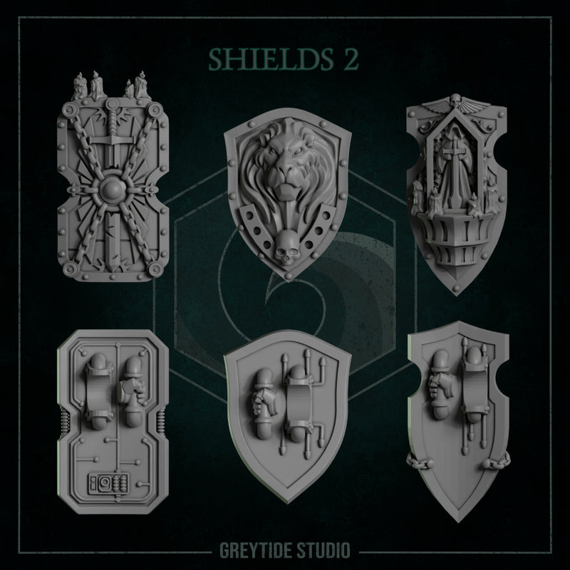 Shields Pack 2 | Eternal Pilgrims | Conversion Bits For 28mm 32mm Sci-fi Marines