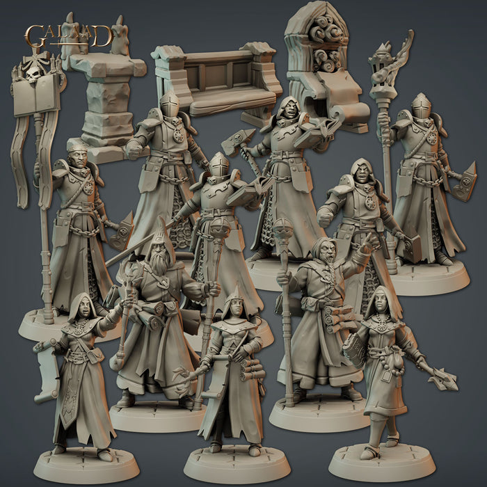 Clergy Miniatures (Full Set) | Fantasy Miniature | Galaad Miniatures