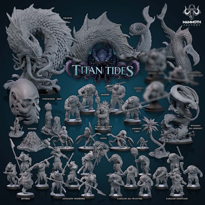 Titan Tides Miniatures (Full Set) | Fantasy Tabletop Miniature | Mammoth Factory