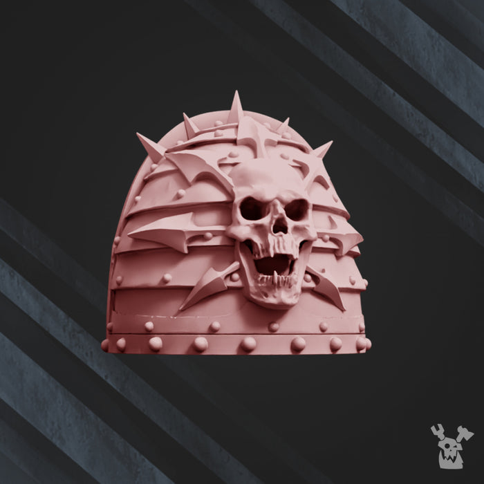 10x Skull with Spikes Space Warrior Pauldrons | DakkaDakka | Sci-Fi Grimdark Custom Bitz Wargaming Miniatures 28mm 32mm