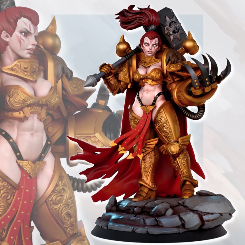 Female Space Knight Evadon | Fantasy Pin-Up | Gaz Minis