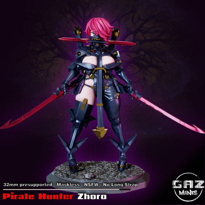 Pirate Hunter Zhoro (75mm) | Pin-up | Fantasy Miniature | Gaz Minis