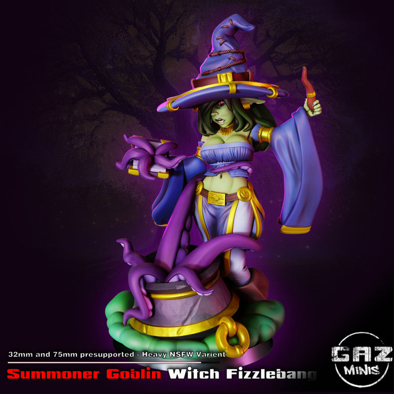 Summoner Goblin Witch Fizzlebang | Fantasy Pin-Up | Fantasy Miniature | Gaz Minis