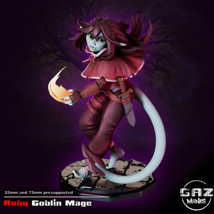 Ruby Goblin Mage (75mm) | Pin-up | Fantasy Miniature | Gaz Minis