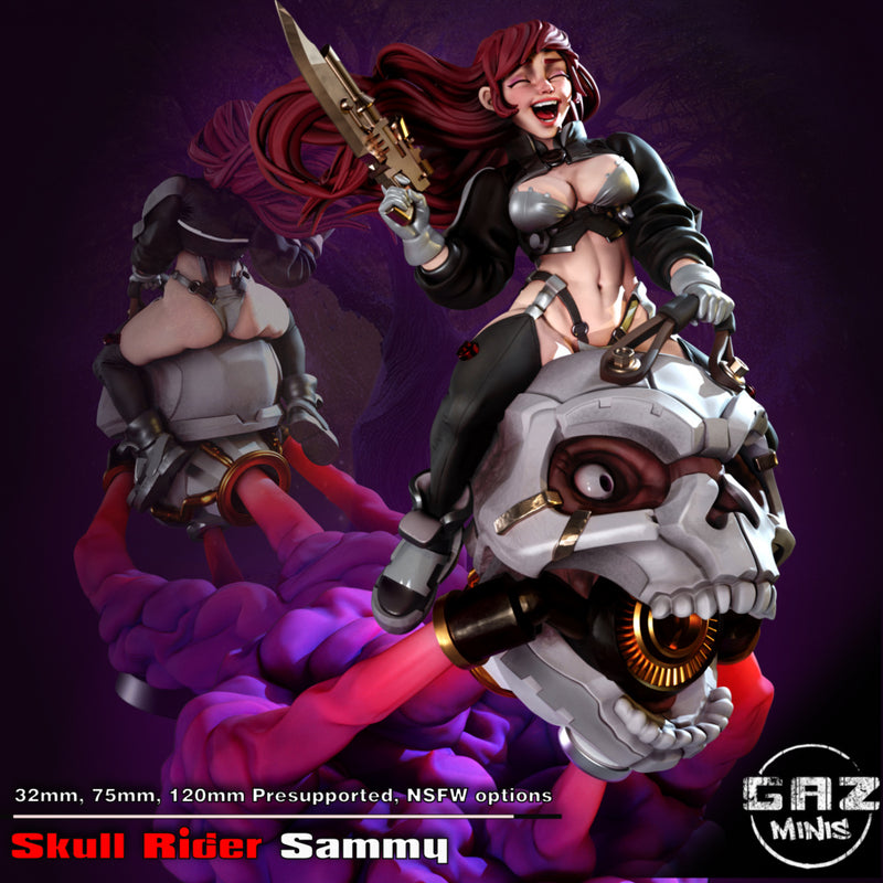 Skull Rider Sammy | Fantasy Pin-Up | Fantasy Miniature | Gaz Minis