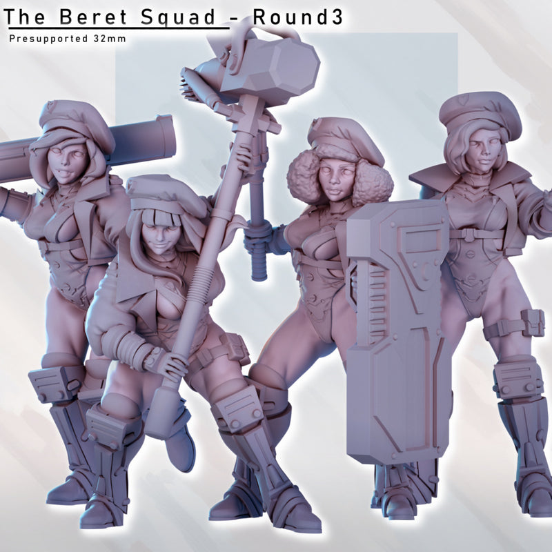 Beret Squad Vol 3 Miniatures | Fantasy Pin-Up | Sci-Fi Miniature | Gaz Minis