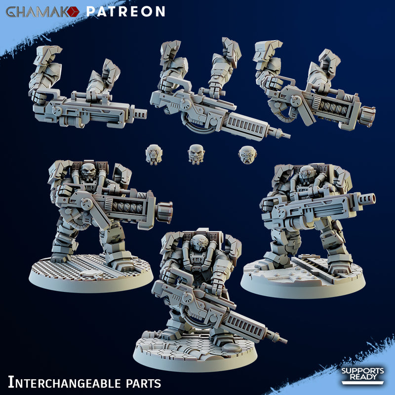 Thunderlords Exo-Frames | Space Dwarves | Grimdark Proxy Miniature | Ghamak