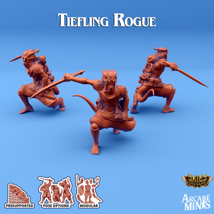 Tiefling Rogue A | Skies of Sordane | Fantasy Miniature | Arcane Minis