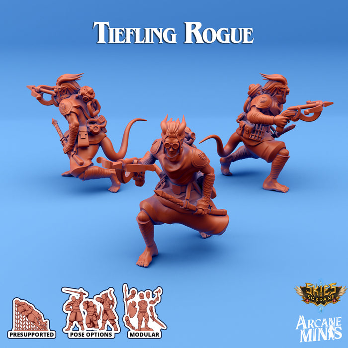 Tiefling Rogue B | Skies of Sordane | Fantasy Miniature | Arcane Minis