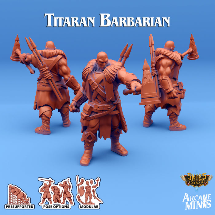 Titaran Barbarian A | Skies of Sordane | Fantasy Miniature | Arcane Minis