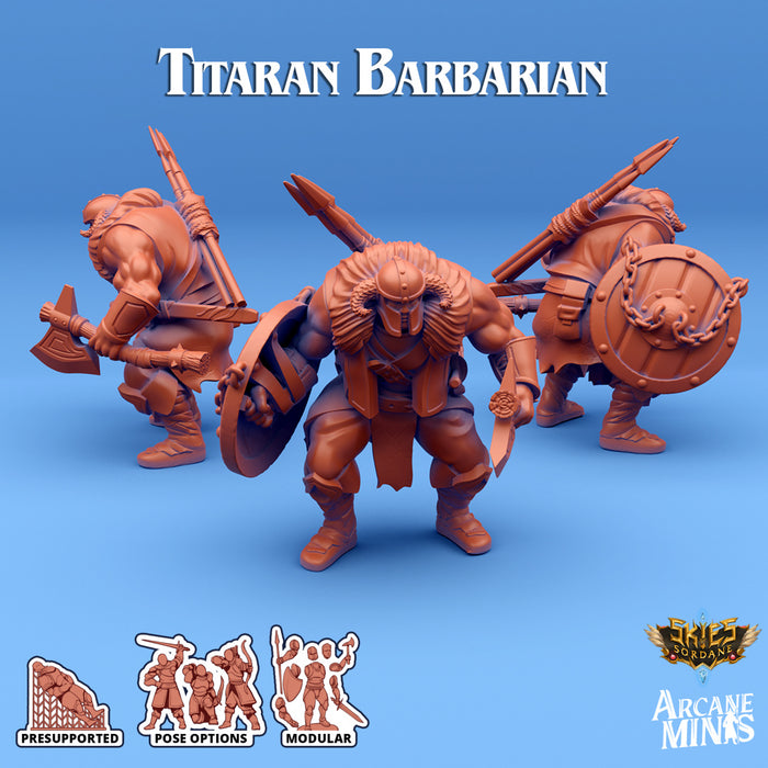 Titaran Barbarian D | Skies of Sordane | Fantasy Miniature | Arcane Minis