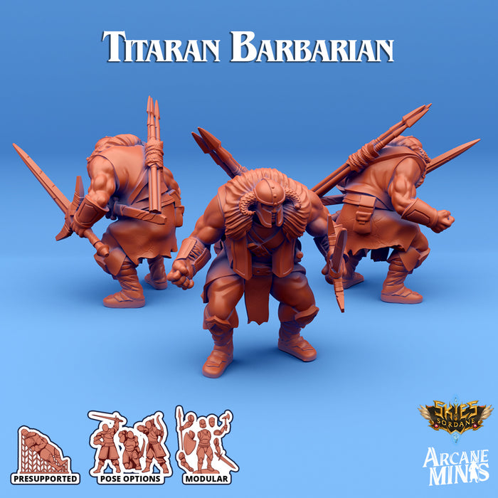Titaran Barbarian C | Skies of Sordane | Fantasy Miniature | Arcane Minis