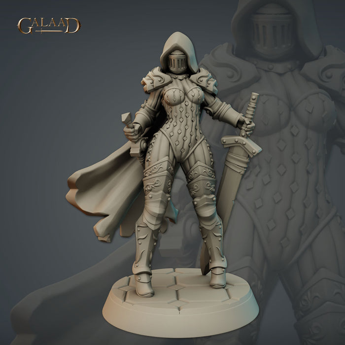 Female Warden B | Knights & Specters | Fantasy Miniature | Galaad Miniatures