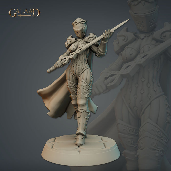 Female Warden C | Knights & Specters | Fantasy Miniature | Galaad Miniatures