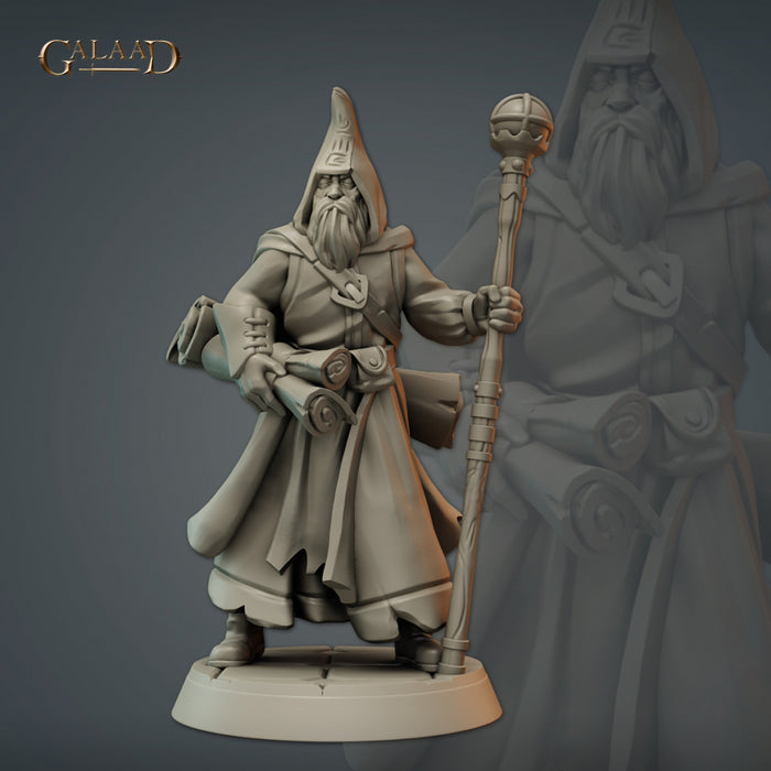 Wizard Parchment Keeper B | Clergy | Fantasy Miniature | Galaad Miniatures