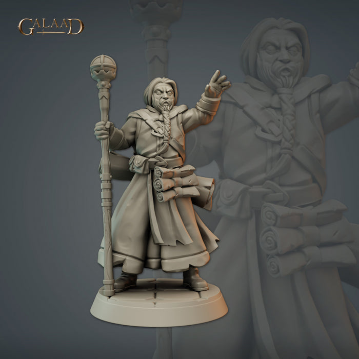 Wizard Parchment Keeper A | Clergy | Fantasy Miniature | Galaad Miniatures