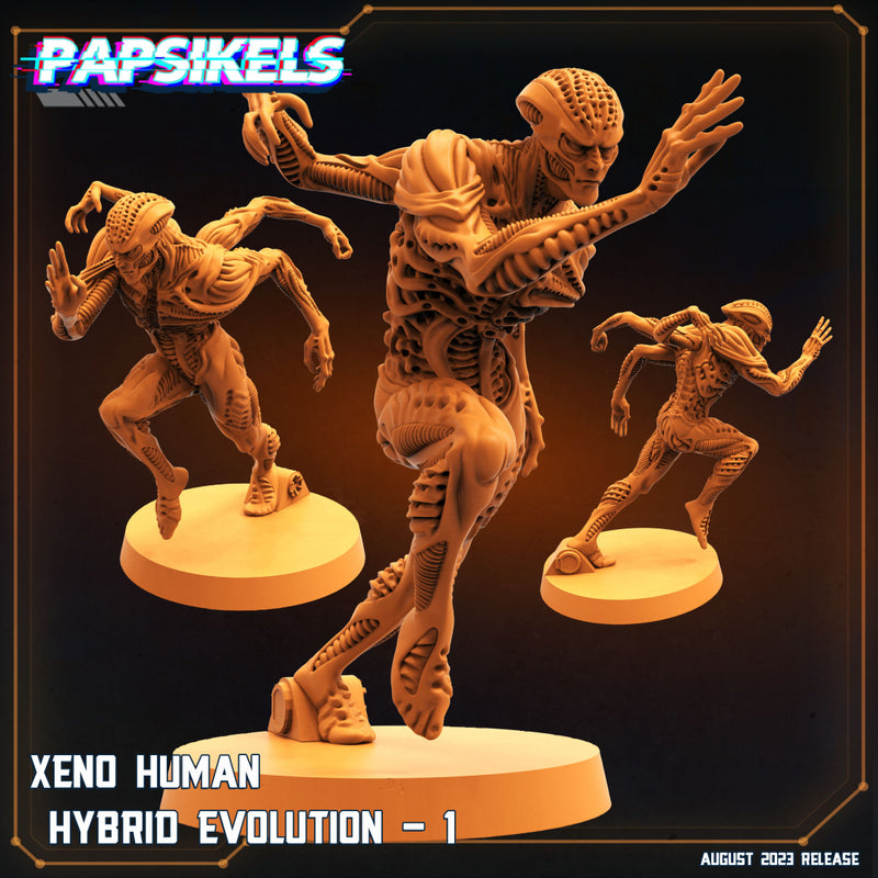 Xeno Human Hybrid Evolution Miniatures | Xeno Wars Genesis | Sci-Fi Miniature | Papsikels